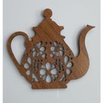 2 adet 10x10 cm Çaydanlık Ahşap Magnet