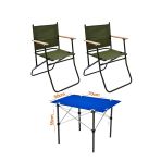 2 Adet 120 Kg Kapasiteli Katlanır Kamp Sandalyesi Ve 50X70 Kamp Masası Seti-2-As-5070-M