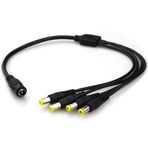 (2 ADET) 1,3 FT Siyah DC Güç Kablosu, 1 Dişiden 4 Erkeğe 5,5 mm X 2,1 mm Kamera Ayırıcı Kablo, DC Jak Y Dağıtıcı, CCTV Gözetleme Kamerası için, LED Işık STP.