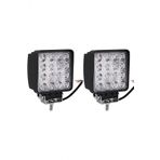 2 Adet 16 Led Off Road Kare Çalışma Lambası Sis Lambası Projektör Gündüz Farı 48 Watt