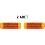 2 Adet 16 Ledli Çift Sıra LED Lamba Turuncu 12-24 Volt