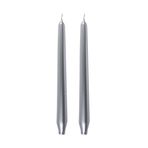 2 Adet 24 cm Gümüş Şamdan Mum