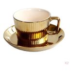 2 Adet 250 ml Altın Kaplama Porselen Çay Kahve Seti Ev Lüks W