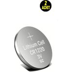 2 Adet 3 Volt CR1220 Lityum Düğme Para Pil Cr 1220