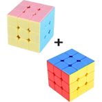 2 Adet 3x3 Zeka Sabır Küpü Neon ve Pastel Renkli Profesyonel Speed Cube