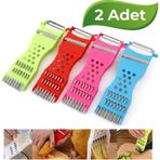 2 Adet 5 Fonksiyonlu Pratik Soyacak Mini Soyucu Dilimleyici Rende Sebze Doğrayıcı Çok Amaçlı Soyucu Çok Renkli