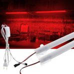2 Adet 50 cm 220V Opak Çubuk Bar LED Kırmızı Işık ve Butonlu Fiş SB-6553 - Opak Kırmızı