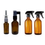 2 Adet 50 ml Ağız Sprey, 30 ml burun sprey 2 adet, 250 ml sprey 2 adet Boş Amber Renk Cam set şişe