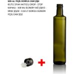 2 Adet 500 ml Yeşil Dorica Cam Şişe Drop Kapaklı Yağdanlık,sosluk, Sirkelik - Sirke, Şarap, Kefir Vb. Fermente Ürünleri Şişelemek Için Basınca Dayanıklıdır