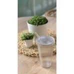 2 Adet 600 ml Mika Kapaklı Pipetli Origami Stil Mika Bardak | Sunum Bardağı Meşrubat Bardağı - Şeffaf
