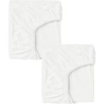 2 Adet 70 x 120 x 20 cm Lastikli Penye Kumaş Bebek Çarşafı - BEYAZ-BEYAZ