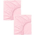 2 Adet 70 x 120 x 20 cm Lastikli Penye Kumaş Bebek Çarşafı - PEMBE-PEMBE