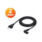 2 Adet - 90 Derece L Uç Teyp Radyo Fişi Ps5 Ps4 Ps3 Xbox One S X Power Güç Kablosu - 1.5m