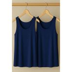 2 Adet A Kesim Rahat Kalıp Basic Kalın Askılı Atlet Tişört - Lacivert - 3XL