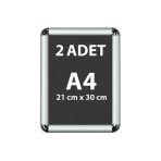 2 Adet A4 Eko Seri Çerçeve Rondo Köşe Aç Kapa Açılır Kapanır