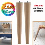 2 Adet Ahşap Ayak 35 Cm Masa Zigon Sehpa TV Ünitesi Puf Tabure Ayağı Ayakları Konik M8 Civatalı
