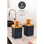 2 Adet Akrilik Sıvı Sabunluk Mutfak Banyo Sabunluk Seti- 400 Ml