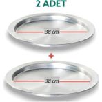2 Adet Alüminyum 38 cm Künefe ve Kadayıf Tepsisi & Tabağı