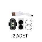 2 Adet Artvision Motor Drone Uçak Kanadı Led Şarjlı Kablosuz Mini Led Çakarlı Lamba-A27 2 Adet