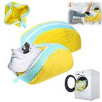 2 adet ayakkabı yıkama torbası, spor ayakkabı, 360° temizlik, çamaşır makinesi için, tekrar kullanılabilir, fermuarlı, çamaşır torbası, file ayakkabı, çamaşır torbası