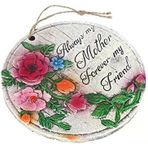 2 Adet Balkon Bahçe Süsü Gullu,Anne Temali Yuvarlak 15X15x1,1Cm Duvar Süsü,Taşi Balkon,Bahçe Oda Dekor Hoşgeldiniz Tablo,Tabela