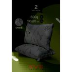 2 Adet Bamboo Gri Serisi Kılıflı Fermuarlı Yıkanabilir Antialerjik Silikon Elyaf Yastık 50x70cm 800 gr