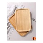 2 Adet Bambu Dikdörtgen Servis Tabağı, Sunum Seti 30x20 Cm