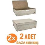 2 Adet Baza ve Çekyat Hurcu - Baza Altı Sert Hurç - 50X40X19CM - Kahverengi - 19 cm