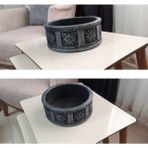 2 Adet Beton Aranjman Ve Bonsai Saksısı Çiçek Desen Ağız Çap 20-30 Cm Çap Antrasit Gold