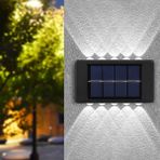 2 Adet Beyaz Işık 10 Ledli Solar Enerjili Aplik Teras Bahçe Varanda Apliği Beyaz Işık