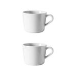 2 Adet Beyaz Porselen Kupa 24 cl Yükseklik: 7 cm - 240 ml