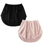2 adet bluz etek gömlek uzatması bayan mini etek, gömlek uzatıcı, sahte bluz, mini etek, düğmeli etek, katmanlı üst etek, düşük süpürme seti, rahat etek, U, XL