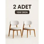 2 Adet Bohem Yemek Masası Sandalyesi, Bohem Sandalye, Iskandinav Sandalye, Salon Masa Sandalyesi - Beyaz