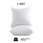 2 Adet Boncuk Silikon Kırlent İçi Yastık 400 Gr 45x45 Cm