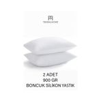 2 Adet Boncuk Silikon Yastık 900 Gram Antialerjik 50x70 Cm Premıuım Yastık Beyaz