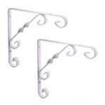 2 Adet Burgulu 20 X 20 Cm Dekoratif Raf Altı Ayağı Konsol Beyaz