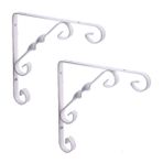 2 Adet Burgulu 20 X 30 Cm Dekoratif Raf Altı Ayağı Konsol Beyaz