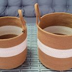 2 ADET BÜYÜK EV BANYO 26 * 25CM SEPET KAHVERENGİ HASIR OYUNCAK PATATES SOĞAN SEPETİ