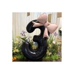 2 Adet Büyük Siyah Rakam Fiyonk Folyo Yaş Balon Set 3 yaş, 4364434