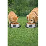2 Adet Çelik 500 ml. 22 cm.Gri Kedi Köpek Kaymaz Taban Mama Ve Su Kabı mt251-2