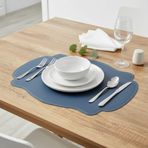 2 Adet Çift Yüz Kenar Dikişli Lacivert Deri Amerikan Servis AS00120-33X44 cm Supla
