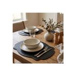 2 Adet Çift Yüz Kenar Dikişli Siyah Deri Amerikan Servis AS00120-33X44 cm Supla