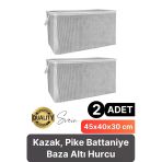 2 Adet Çok Amaçlı Kazak Pike Battaniye Kıyafet Hurcu Dolap Düzenleyici Yerden Tasarruf Baza Altı