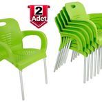 2 ADET ÇOK SAĞLAM PLASTİK SANDALYE YEŞİL - GÜNÜN FIRSATI - RAHAT OTURUM - ÜCRETSİZ KARGO