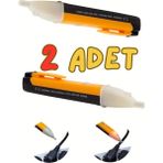 2 Adet Dedektörlü Temassız Işıklı Kablo Voltaj Test Elektrik Kaçak Dijital Kontrol Kalemi Cihazı