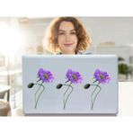 2 Adet Defter Sticker,laptop Sticker Mor Çiçekli Pvc 70X50X0,5CM