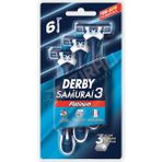 2 Adet Derby Samurai Platinum 3 Bıçaklı 6 Lı Poşet Blisterli