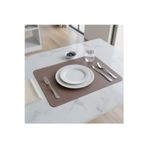 2 Adet Deri Mürdüm Çift Taraflı Kenar Dikişli Amerikan Servis 33x44 cm-Kolay Silinebilir Supla