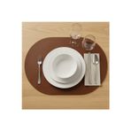2 Adet Deri Tam Oval Amerikan Servis Supla 33x44 cm-Kolay Silinebilir Supla