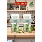 2 ADET Diyet & Kahvaltı için Çatal & Kaşıklı Kapaklı Yoğurt Müsli Salata Meyve Saklama Kabı - 800 ml OPH-001031